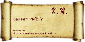 Kauser Mór névjegykártya